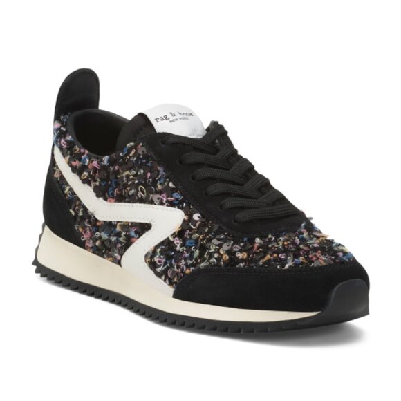 NEW RAG & BONE Suede Retro Boucle Runners Sneakers for women in pebble 72510j5 - Picture 2 of 9